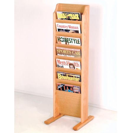Wooden Mallet Cascade Free Standing 7 Pocket Magazine Rack - Black, Mahogany & Light Oak MR7-FSBH